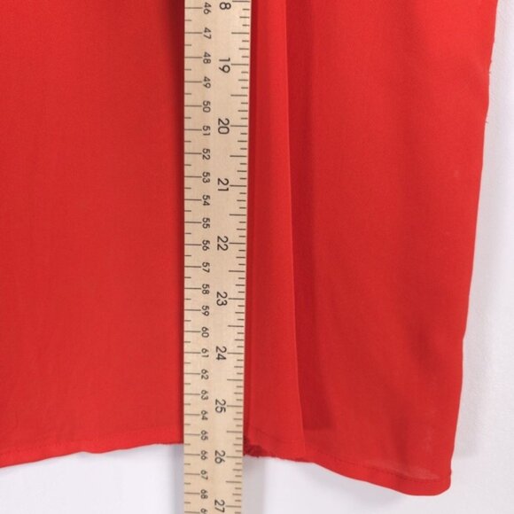 NWT DIANE VON FURSTENBERG Coral Red Sleeveless Shell 12215DVF Lace Top LARGE - Picture 5 of 11